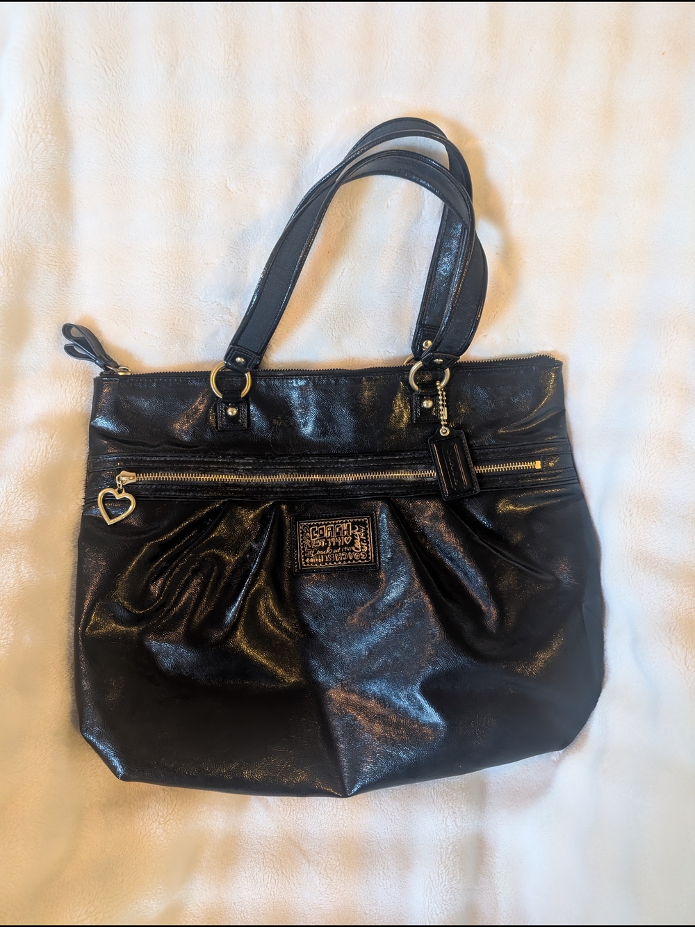 Coach Poppy Liquid Gloss Patent Leather Glam Tote
